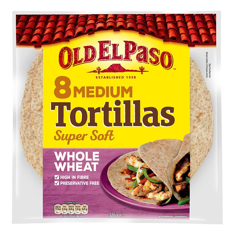 Tortillas Fullkorn Medium Old El Paso