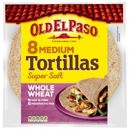 Tortillas Fullkorn Medium Old El Paso