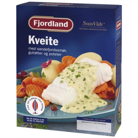 Kveite m/Sandefjordsmør,Gulrøtter&Poteter Fjordland