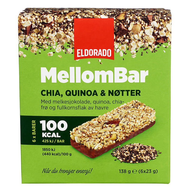 Mellombar Chia,Quinoa&Nøtter Eldorado