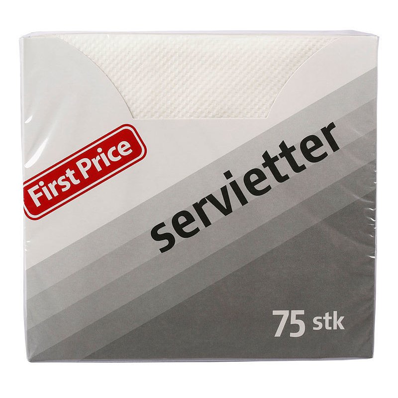 Servietter Buffet 1-Lags Hvit First Price