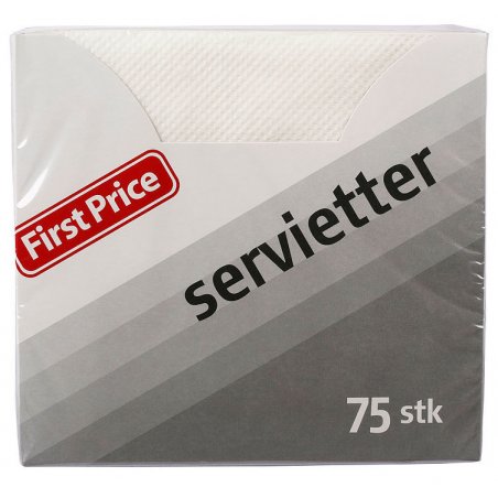 Servietter Buffet 1-Lags Hvit First Price