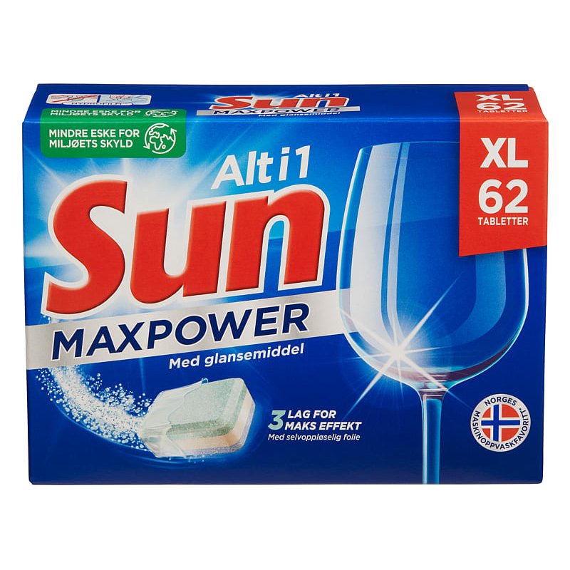 Sun Alt i 1 Maxpower oppvasktabletter