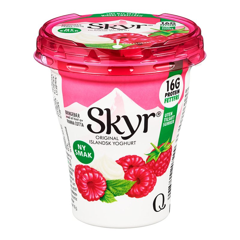 Skyr Bringebær Panna Cotta Q BRETT