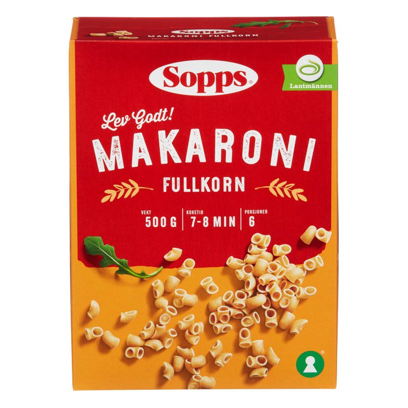 Makaroni Fullkorn Sopps Makaroni Fullkorn Sopps