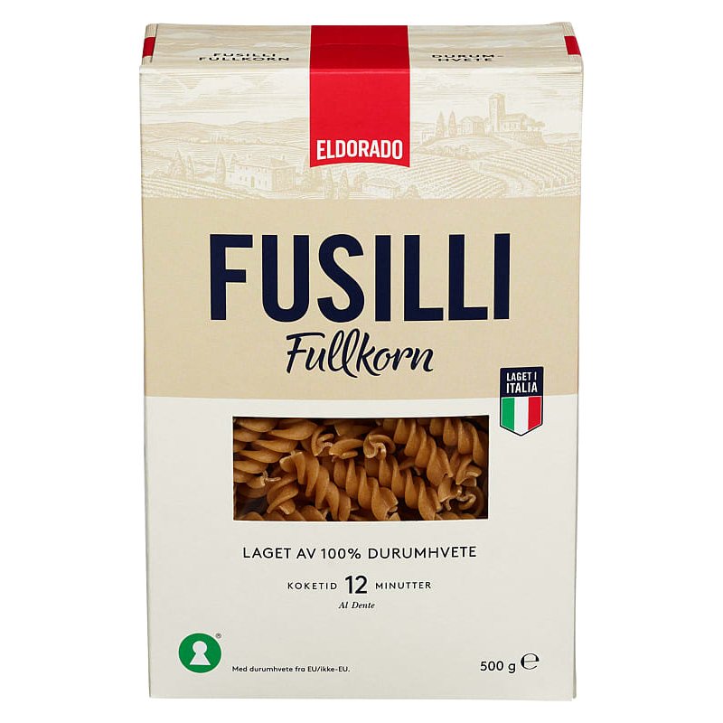 Pasta Fusilli Fullkorn Eldorado