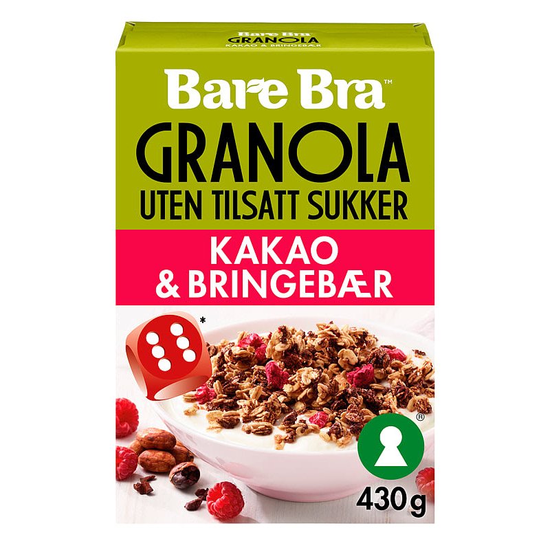 Granola Kakao & Bringebær Bare Bra