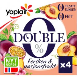 Yoplait Yoghurt Double 0% Fersken&Pasjonsfrukt