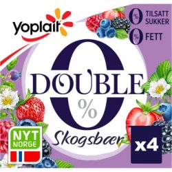 Yoghurt Double 0% Skogsbær Yoplait