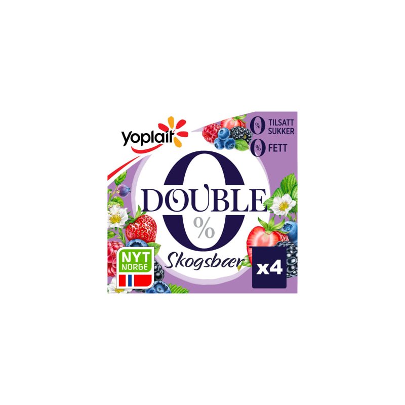 Yoplait Yoghurt Double 0% Skogsbær