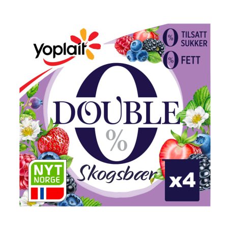 Yoghurt Double 0% Skogsbær Yoplait