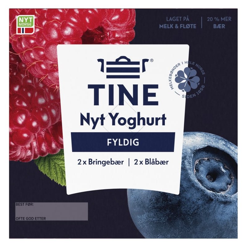Tine Yoghurt Nyt Blåbær&Bringebær