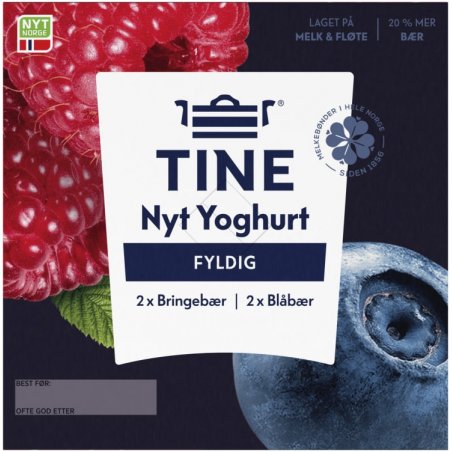 Tine Yoghurt Nyt Blåbær&Bringebær