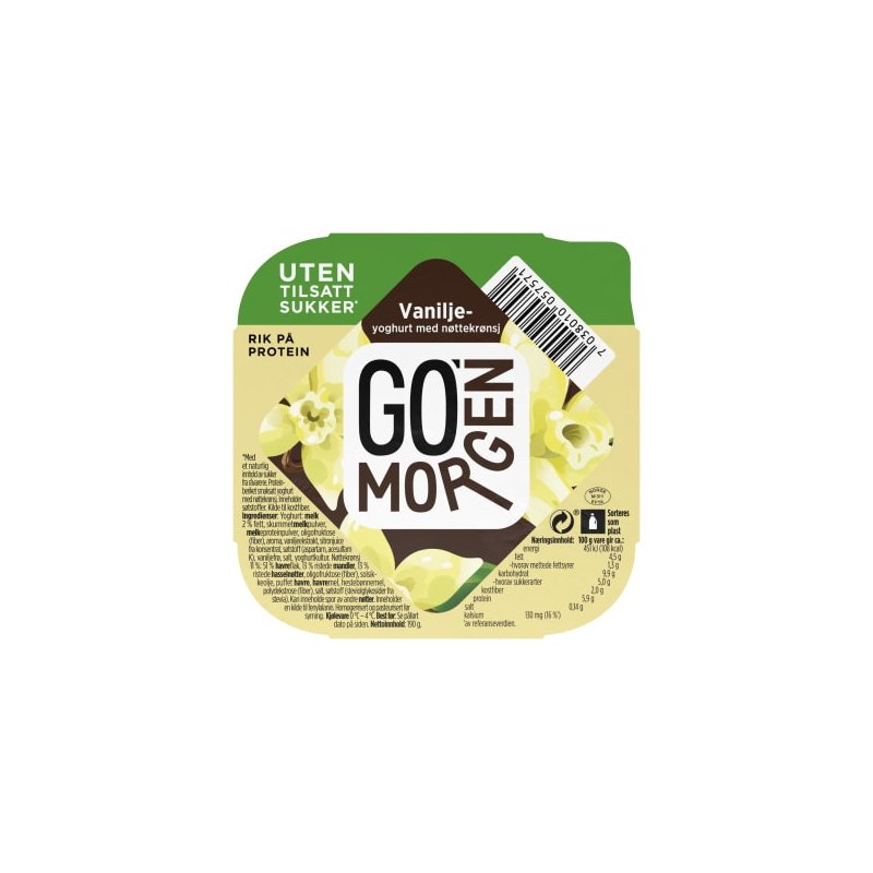 Go'morgen UTEN Vaniljeyoghurt m/Nøttekrønsj Go'morgen UTEN Vaniljeyoghurt m/Nøttekrønsj