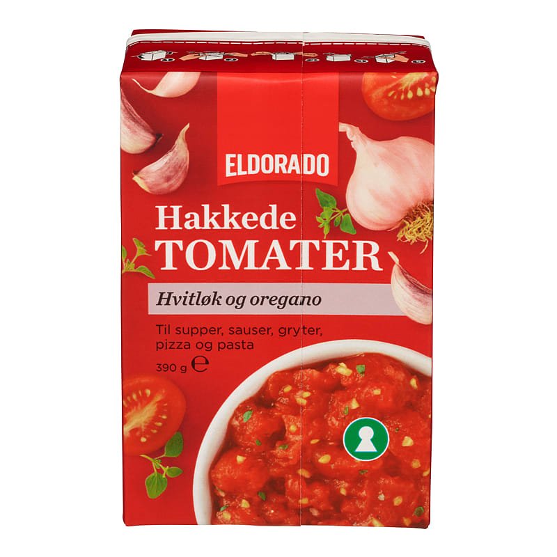 Hakkede Tomater m/Hvitløk & Oregano Eldorado