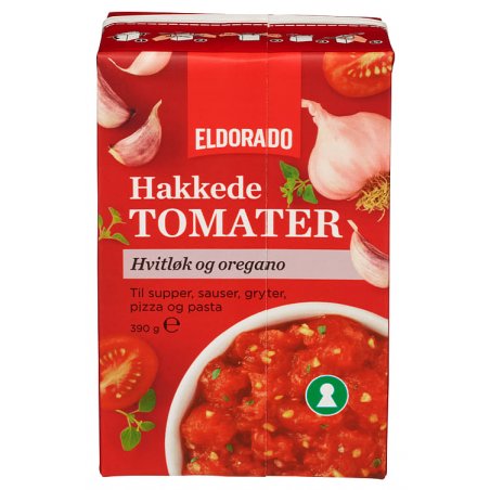 Hakkede Tomater m/Hvitløk & Oregano Eldorado