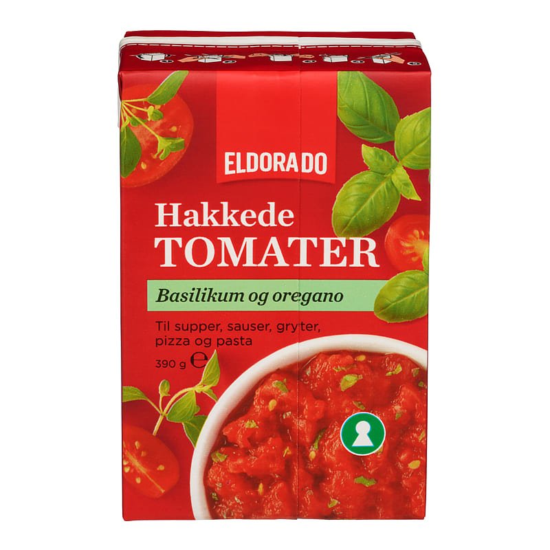 Hakkede Tomater m/Basilikum & Oregano Eldorado Hakkede Tomater m/Basilikum & Oregano Eldorado