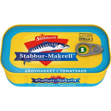 Makrell Grovhakket i Tomatsaus Stabburet