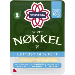 Norvegia Nøkkelost Lett 16% Skivet Tine