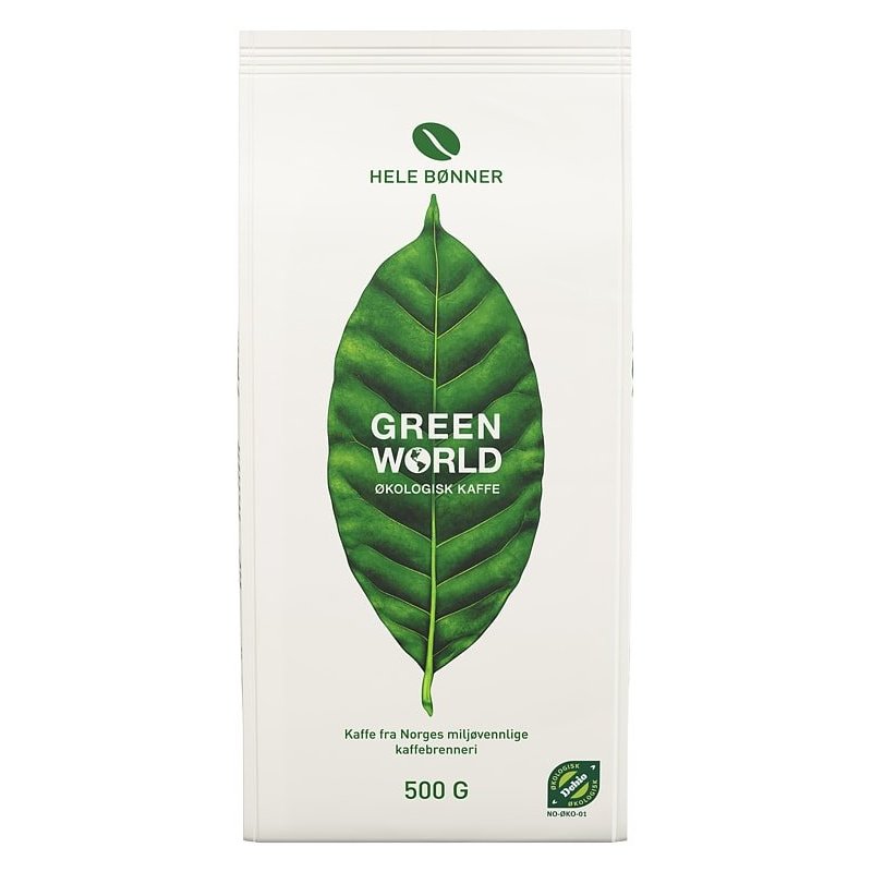 Green World Kaffe Hele Bønner Økologisk