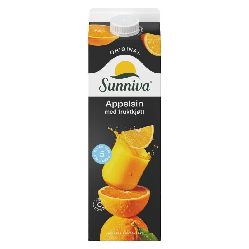 Sunniva Appelsinjuice Sort m/fruktkjøtt