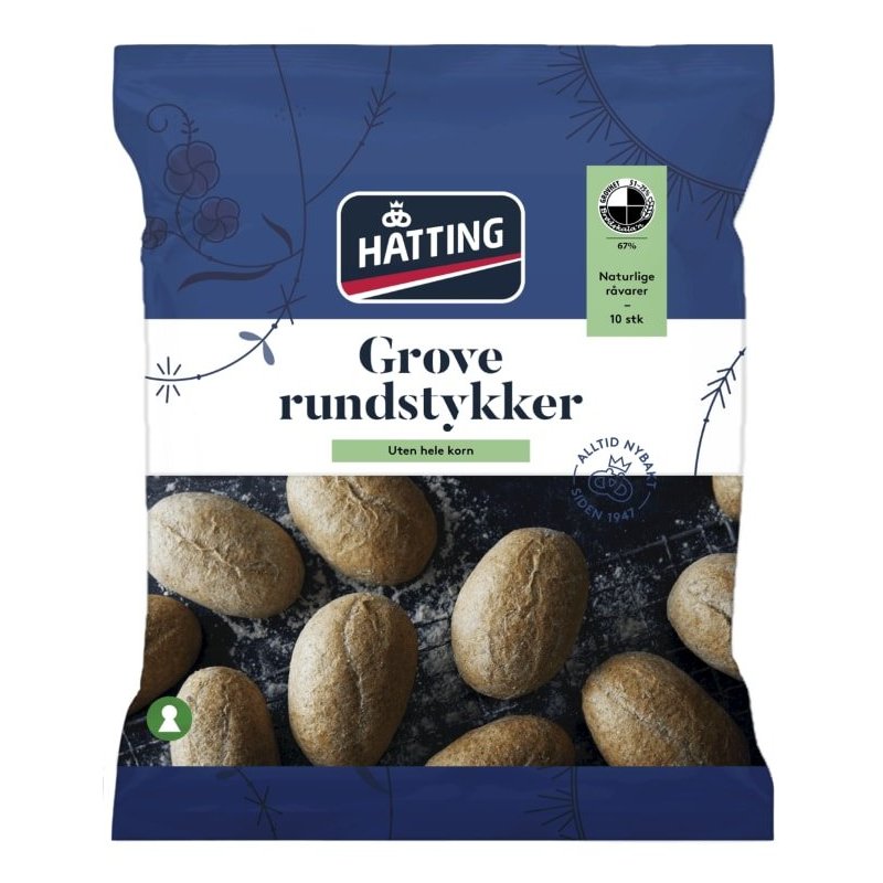 Rundstykker Grove Hatting 10 stk Rundstykker Grove Hatting 10 stk