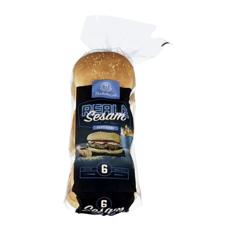Hamburgerbrød Sesam 6 stk Hamburgerbrød Sesam 6 stk