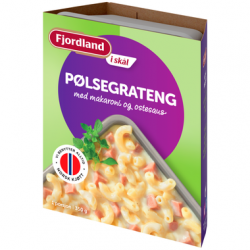 Fjordland i skål Pølsegrateng