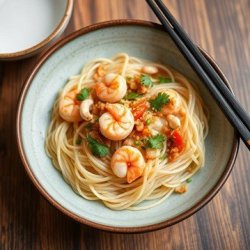 Bún tôm – vietnamesisk nudelsalat m/scampi & nuoc cham dressing ( 12 porsjoner)
