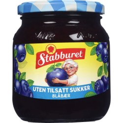 Blåbærsyltetøy u/Sukker 380g Stabburet
